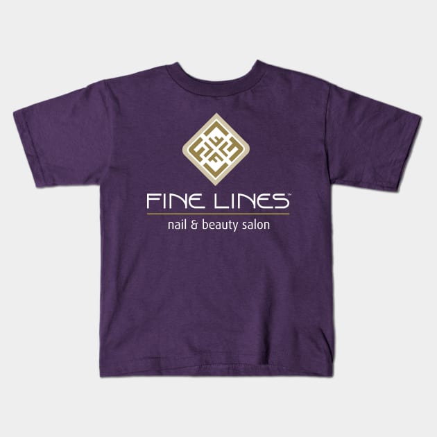 Fine Lines Nail and Beauty Salon Kids T-Shirt by Frazza001